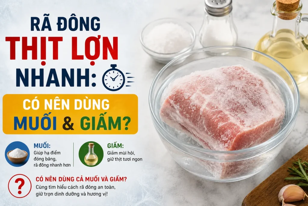 Rã đông thịt lợn nhanh Có nên dùng muối và giấm